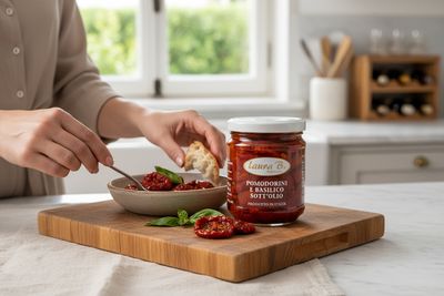 POMODORINI E BASILICO SOTT'OLIO POMODORINI E BASILICO SOTT'OLIO