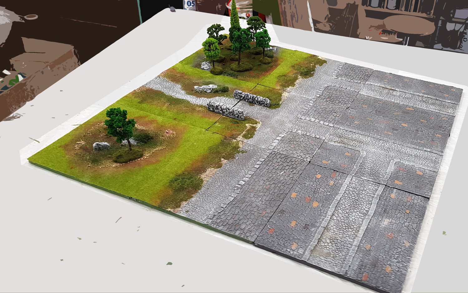 3'x3' SUBURBS Battlefield Set