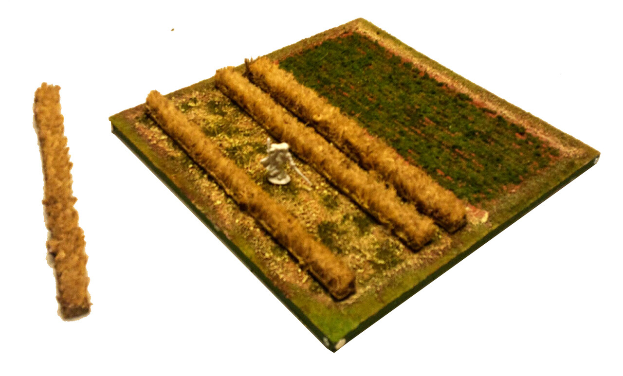 Magnetized Crops "rows" clip on and off to allow miniature placement and movement