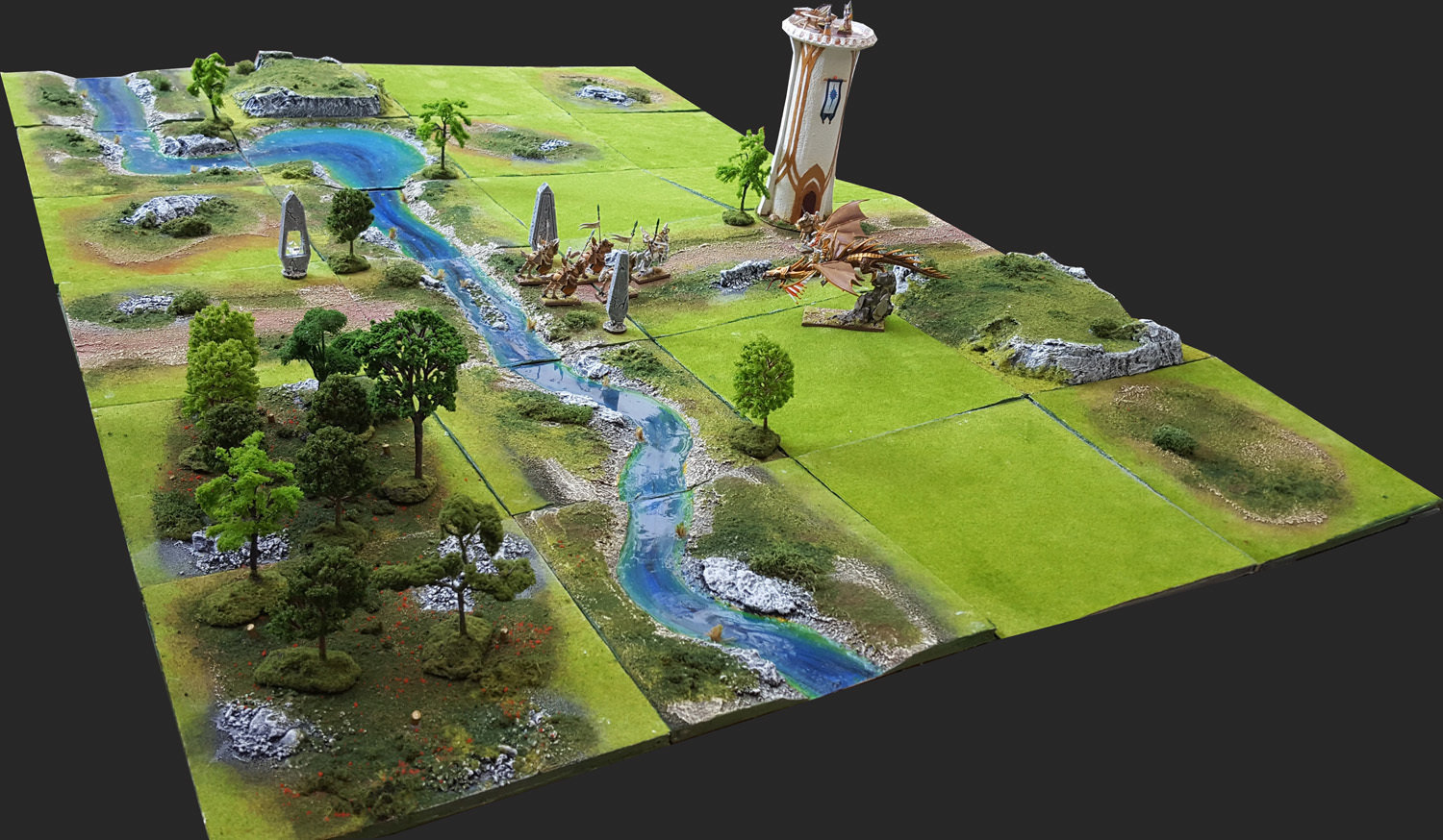 Trees used on a 6x4 board - rest of the terrain and miniatures shown for scale and display purposes only