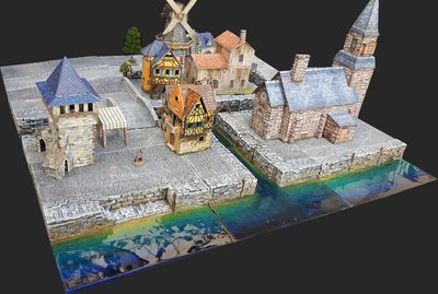 Combine Harbours, Canals and Rises &amp; Slopes for a true 3D cityscape (buildings and miniatures shown only for scale purposes)
