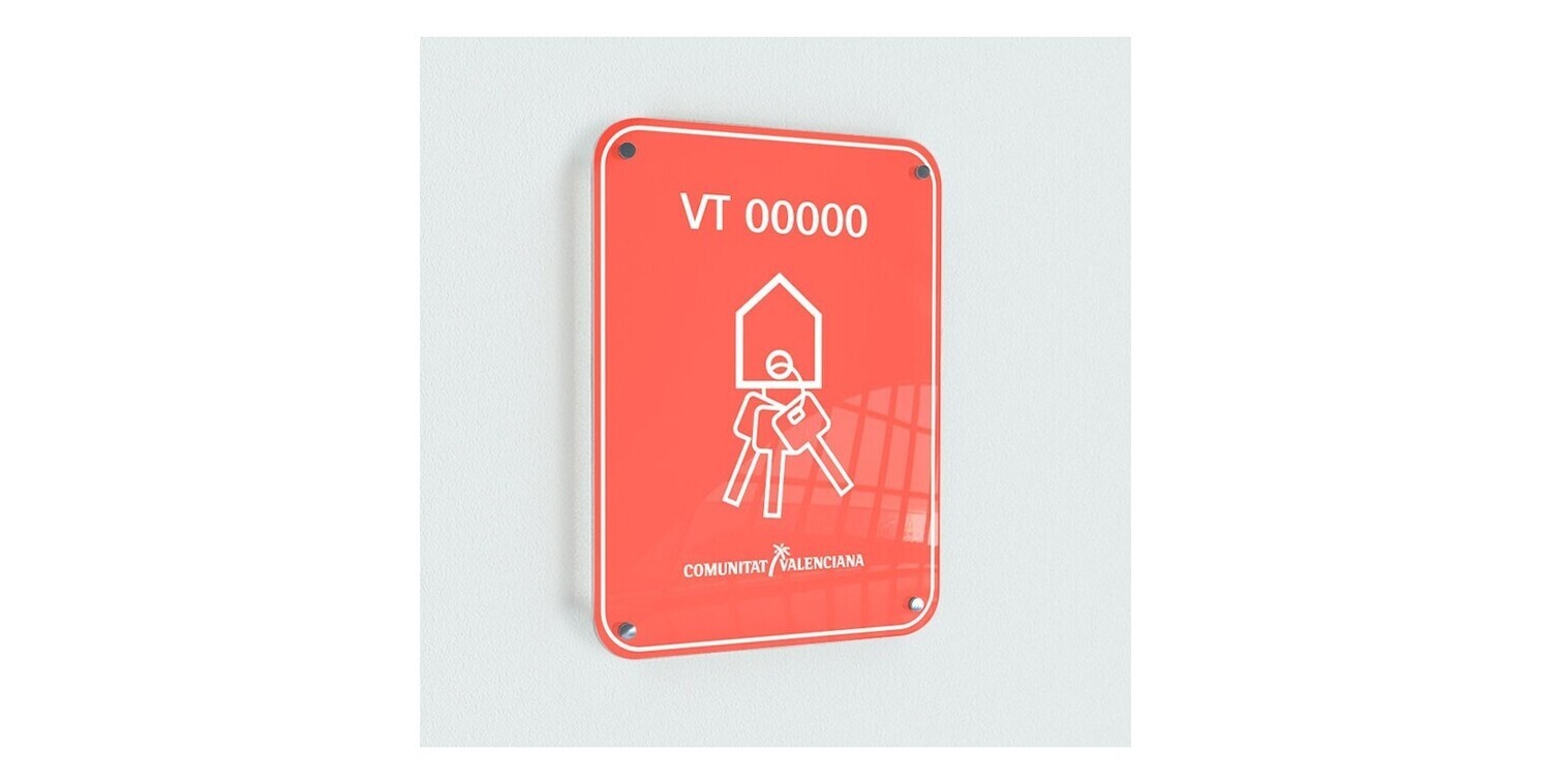 Placa vivienda turística Comunidad Valenciana