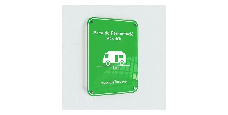 Placa Área de Pernocta Comunidad Valenciana