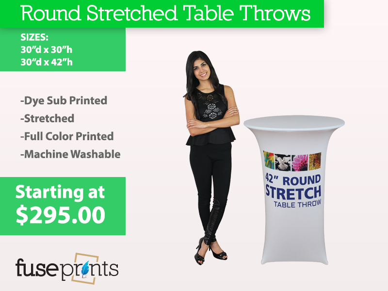 Stretched Round Full Color Table Throws