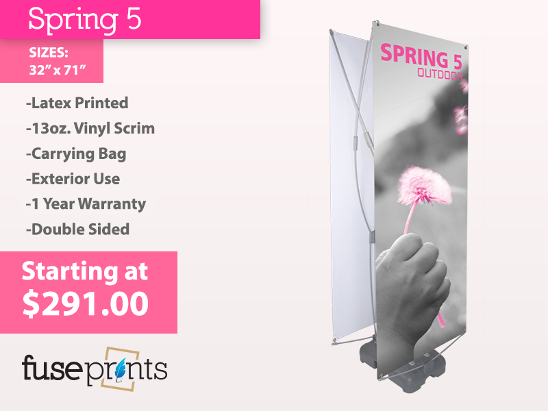 Exterior Spring Back 5 Banner Stand