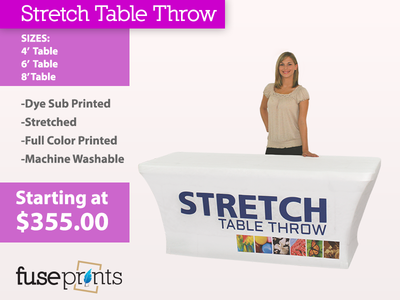 Stretched Full Color Table Throws