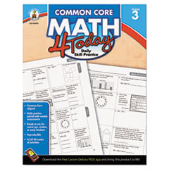 CARSON-DELLOSA PUBLISHING Common Core 4 Today Workbook  Math  Grade 3  96 Pages; UNIT OF MEASURE: EA