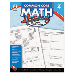 CARSON-DELLOSA PUBLISHING Common Core 4 Today Workbook  Math  Grade 4  96 Pages; UNIT OF MEASURE: EA