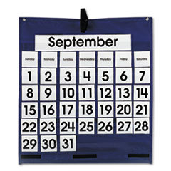 CARSON-DELLOSA PUBLISHING Monthly Calendar 43-Pocket Chart With Day/week Cards  Blue  25 X 28 1/2; UNIT OF MEASURE: EA