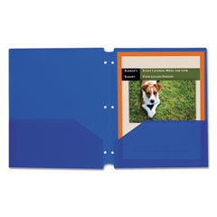 C-LINE PRODUCTS  INC Two-Pocket Heavyweight Poly Portfolio Folder W/3-Hole Punch  Letter  Blue  25/bx; UNIT OF MEASURE: BX