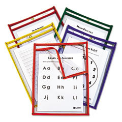 C-LINE PRODUCTS  INC Reusable Dry Erase Pockets  Open On 2 Sides  9 X 12  Asst. Primary Colors  25/pk; UNIT OF MEASURE: BX