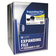 C-LINE PRODUCTS  INC Expanding File With Designer V-Cut  Elastic Closure  Polypropylene  Letter  Blue; UNIT OF MEASURE: EA