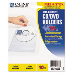 C-LINE PRODUCTS  INC Self-Adhesive Cd Holder  5 1/3 X 5 2/3  10/pk; UNIT OF MEASURE: PG