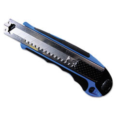 CONSOLIDATED STAMP Heavy-Duty Snap Blade Utility Knife  Four 8-Point Blades  Retractable  Blue; UNIT OF MEASURE: EA