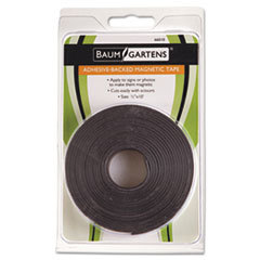 BAUMGARTENS Adhesive-Backed Magnetic Tape  Black  1/2in X 10ft  Roll; UNIT OF MEASURE: RL