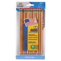 THE BOARD DUDES Usa Gold Series #2 Pencils  Cedar  Natural  12/pk; UNIT OF MEASURE: DZ