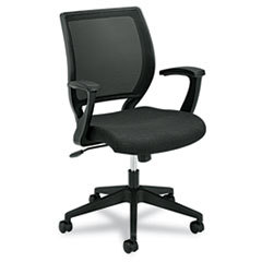BASYX Vl521 Series Mid-Back Work Chair  Mesh Back  Fabric Seat  Black; UNIT OF MEASURE: EA