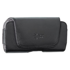 CASELOGIC Horizontal Pouch For Belt  Leather  Contoured Flap  Black; UNIT OF MEASURE: EA