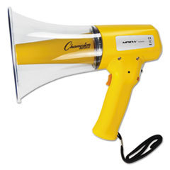 CHAMPION SPORT Megaphone  8-12w  800 Yard Range  White/yellow; UNIT OF MEASURE: EA