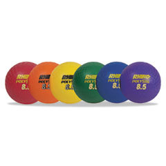 CHAMPION SPORT Rhino Playground Ball Set  8 1/2in Diameter  Rubber  Assorted  6 Balls/set; UNIT OF MEASURE: SE