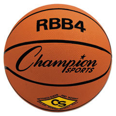 CHAMPION SPORT Rubber Sports Ball  For Basketball  No. 6  Intermediate Size  Orange; UNIT OF MEASURE: EA