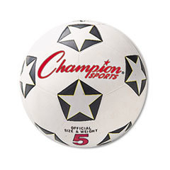 CHAMPION SPORT Rubber Sports Ball  For Soccer  No. 5  White/black; UNIT OF MEASURE: EA