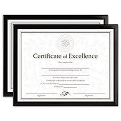 DAX MANUFACTURING INC. Value U-Channel Document Frames W/certificates  Set Of 2  8-1/2 X 11  Black; UNIT OF MEASURE: SE