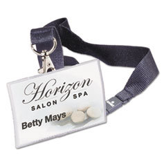 DURABLE OFFICE PRODUCTS CORP. Click-Fold Convex Name Badge Holder  17in Necklace  3 3/4w X 2 1/4h  Clear  10/pk; UNIT OF MEASURE: PG