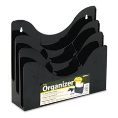 DEFLECTO CORPORATION Three-Tier Document Organizer With Dividers  13-3/8w X 3-1/2d X 11-1/2h  Black; UNIT OF MEASURE: EA
