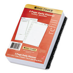 DAYTIMER'S INC. Two-Page-Per-Day Reference Refill  5 1/2 X 8 1/2  White/green  2015; UNIT OF MEASURE: EA