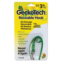 SHURTECH Geckotech Reusable Hooks  Plastic  3 Lb Capacity  Clear  1 Hook; UNIT OF MEASURE: EA