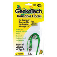 SHURTECH Geckotech Reusable Hooks  Plastic  3 Lb Capacity  Clear  2 Hooks; UNIT OF MEASURE: PG