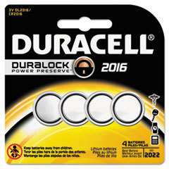 DURACELL PRODUCTS COMPANY Button Cell Lithium Battery #2016  4/pk; UNIT OF MEASURE: PG