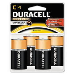 DURACELL PRODUCTS COMPANY Coppertop Alkaline Batteries With Duralock Power Preserve Technology  C  4/pk; UNIT OF MEASURE: PG