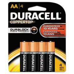 DURACELL PRODUCTS COMPANY Coppertop Alkaline Batteries With Duralock Power Preserve Technology  Aa  4/pk; UNIT OF MEASURE: PG