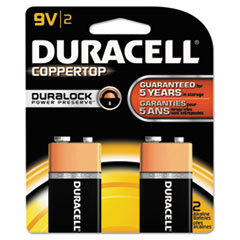 DURACELL PRODUCTS COMPANY Coppertop Alkaline Batteries With Duralock Power Preserve Technology  9v  2/pk; UNIT OF MEASURE: PG