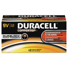 DURACELL PRODUCTS COMPANY Coppertop Alkaline Batteries With Duralock Power Preserve Technology  9v  12/pk; UNIT OF MEASURE: BX