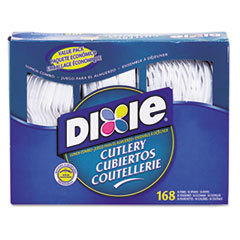 DIXIE FOOD SERVICE Combo Pack  Tray/white Plastic Utensils  56 Forks  56 Knives  56 Spoons  6 Packs; UNIT OF MEASURE: BX