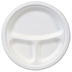 DIXIE FOOD SERVICE Ecosmart Molded Fiber Dinnerware  3-Compartment Plate  White 10india  500/carton; UNIT OF MEASURE: BX