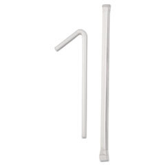DIXIE FOOD SERVICE Wrapped Flex Straws  7 3/4in  Polypropylene  White  10000/carton; UNIT OF MEASURE: BX