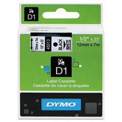 DYMO TAPE,CARTRIDGE,1/2,BK/WHT; UNIT OF MEASURE: EA ETS NSN6576746