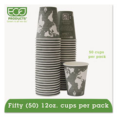 ECO-PRODUCTS INC. World Art Renewable Resource Compostable Hot Cups  12oz  Green  50/pack; UNIT OF MEASURE: PG