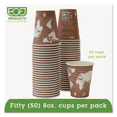 ECO-PRODUCTS INC. World Art Renewable Resource Compostable Hot Drink Cups  8oz  Plum  50/pack; UNIT OF MEASURE: PG