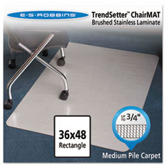 E.S. ROBBINS Stainless 48x36 Rectangle Chair Mat  Design Series For Carpet Up To 3/4in; UNIT OF MEASURE: EA