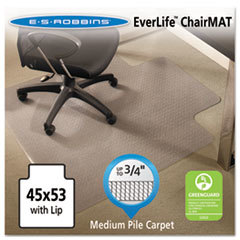E.S. ROBBINS Crystal Pane Ergonomic Chair Mat For Medium Pile Carpet  45 X 53  Clear; UNIT OF MEASURE: EA