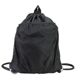 EASTSPORT  INC. Front Mesh Pocket Drawstring Cinch Sack  Black; UNIT OF MEASURE: EA