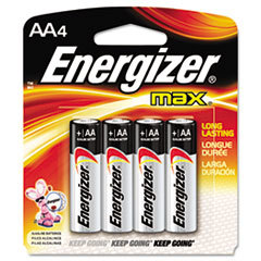 EVEREADY BATTERY Max Alkaline Batteries  Aa  4 Batteries/pack; UNIT OF MEASURE: PG