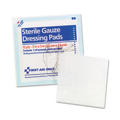 FIRST AID ONLY  INC. Gauze Pads  3in X 3in  5/pack; UNIT OF MEASURE: PG