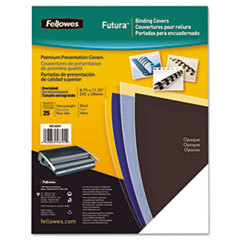 FELLOWES MFG. CO. Futura Binding System Covers  Square Corners  11 X 8 1/2  Black  25/pack; UNIT OF MEASURE: PG