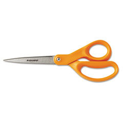 FISKARS MANUFACTURING CORP Home And Office Scissors  8in Length  Stainless Steel  Straight  Orange Handle; UNIT OF MEASURE: EA